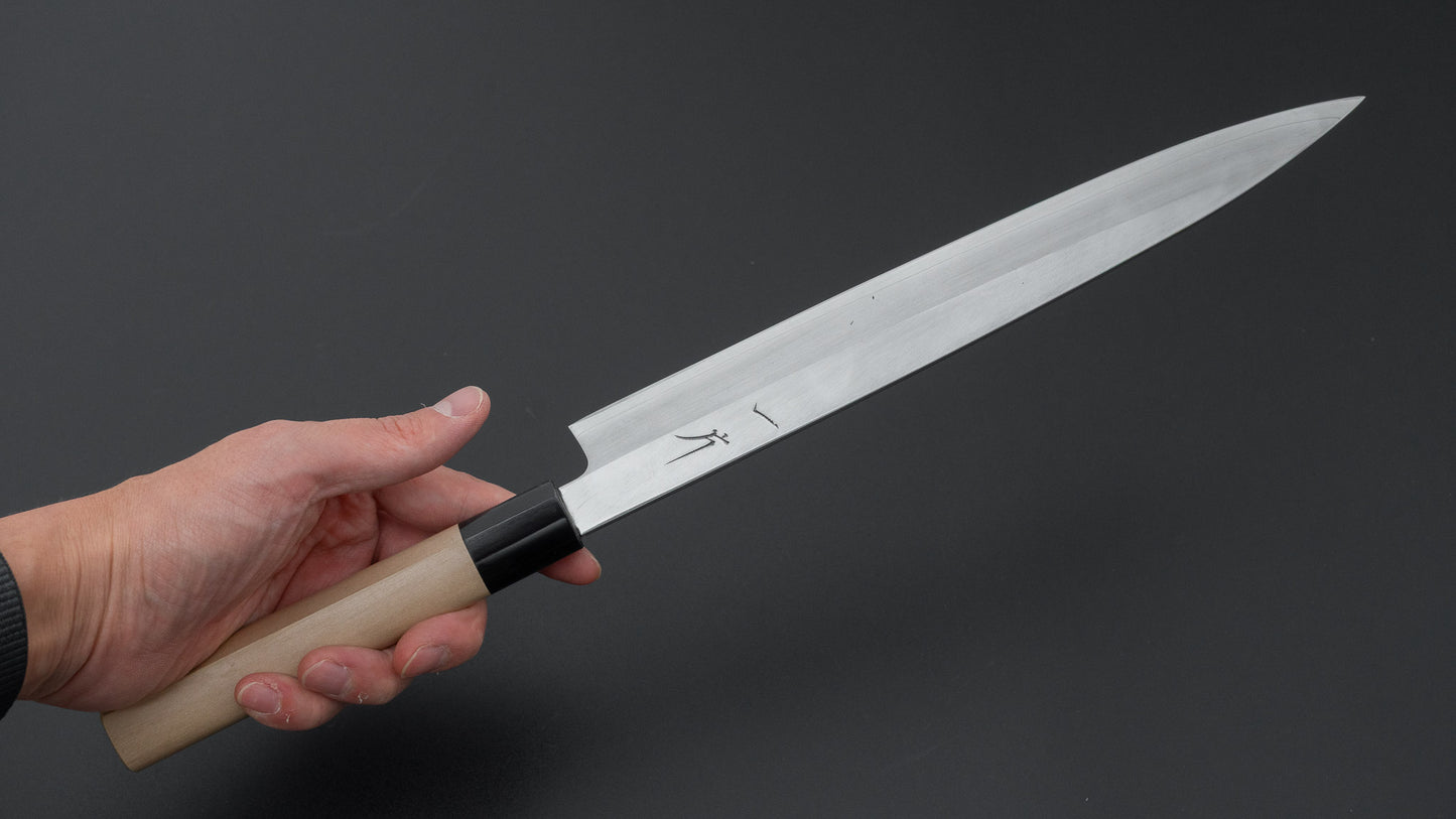 Hitohira Silver #3 Left-Handed Yanagiba 270mm Ho Wood Handle (D-Shape)
