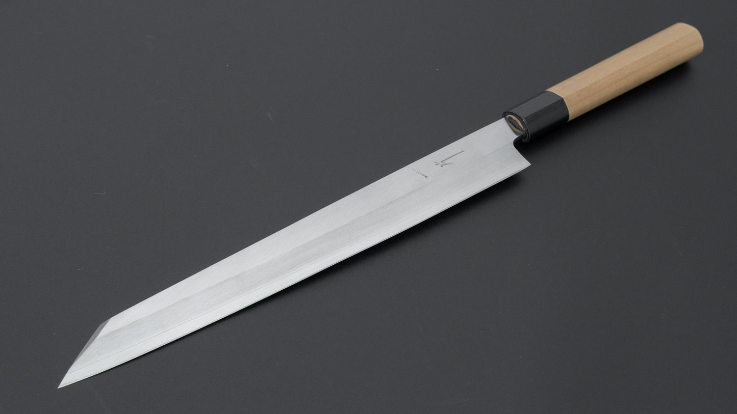 Hitohira Silver #3 Left-Handed Kiritsuke Yanagiba 270mm Ho Wood Handle (D-Shape)