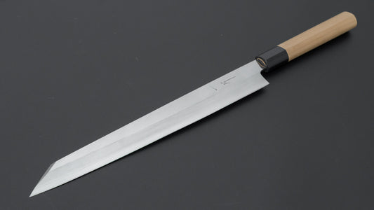 Hitohira Silver #3 Left-Handed Kiritsuke Yanagiba 270mm Ho Wood Handle (D-Shape)