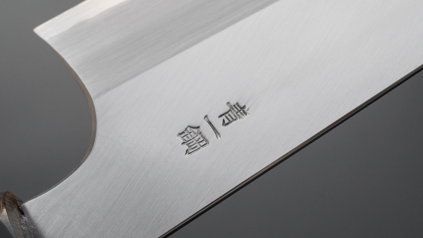 Hitohira Togashi Blue #1 roestvrij beklede Migaki Gyuto 210 mm Taihei Makassar ebbenhouten handvat