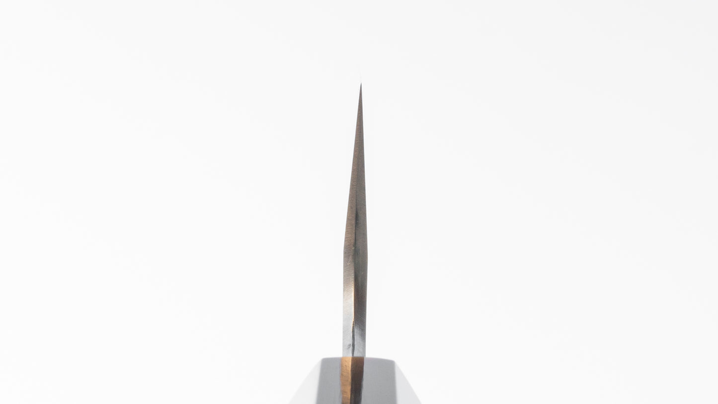 Hitohira Togashi Blue #1 roestvrij beklede Migaki Gyuto 210 mm Taihei Makassar ebbenhouten handvat