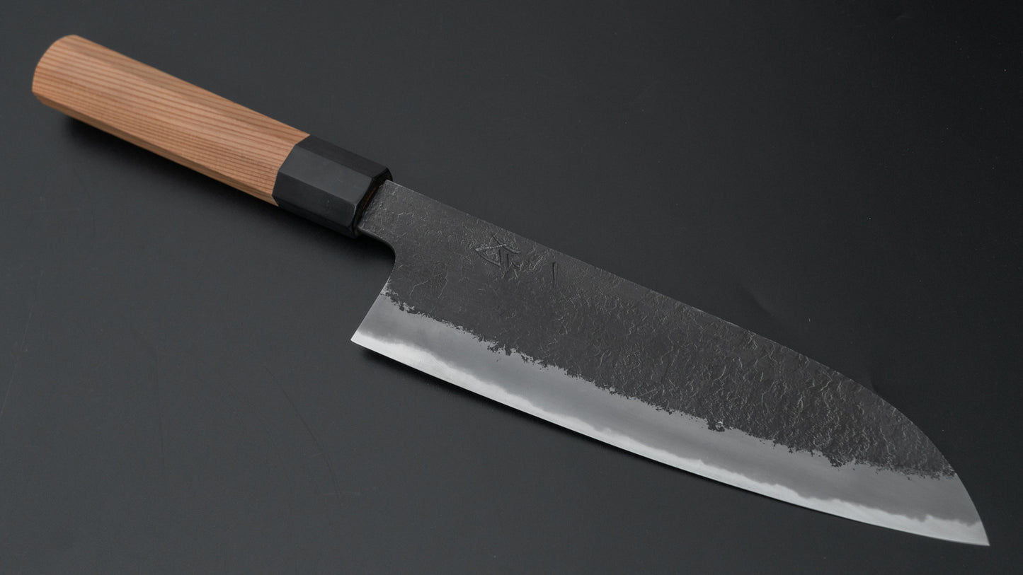 Hitohira Hinode Nashiji White #2 Santoku 180mm Yakusugi Cedar Handle