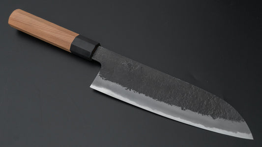 Hitohira Hinode Nashiji White #2 Santoku 180mm Yakusugi Cedar Handle