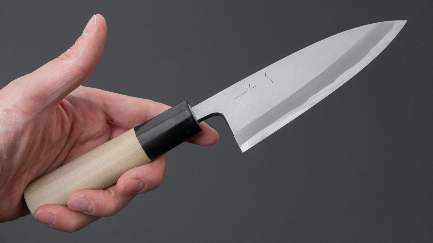 Hitohira Togashi White #2 Deba 120mm Ho Wood Handle (D-Shape/ Saya)