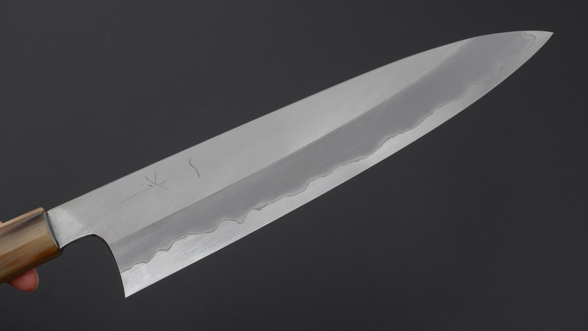 Hitohira Togashi Blue #1 Stainless Clad Gyuto 240mm Ebony Handle