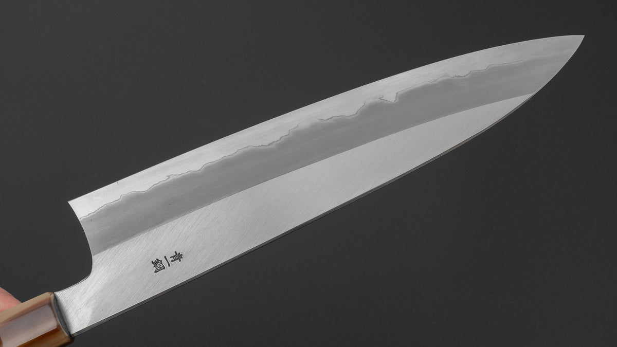 Hitohira Togashi Blue #1 Stainless Clad Gyuto 240mm Ebony Handle