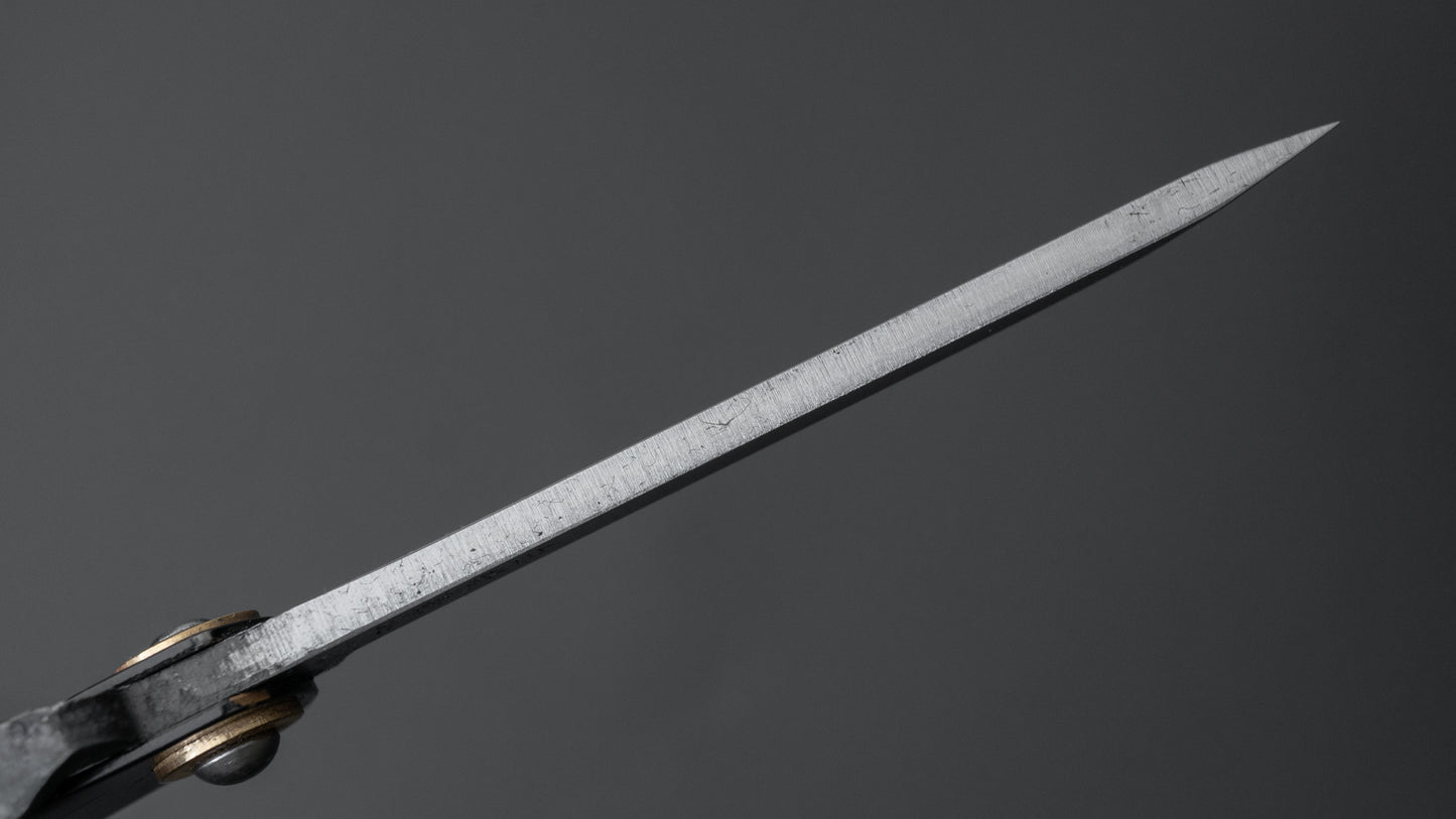 Higonokami White Steel Sakimaru Folding Knife Large Brass Handle (Black)