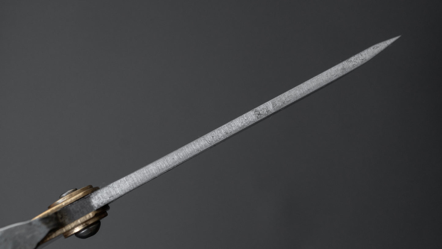 Higonokami White Steel Sakimaru Folding Knife Large Brass Handle