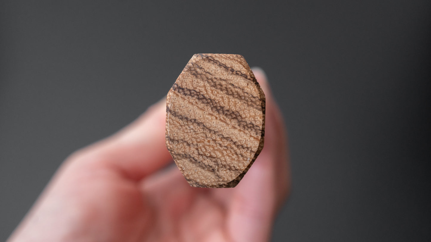 Isamitsu Blue Super Stainless Clad Kurouchi Gyuto 240mm Taihei Zebrawood Handle