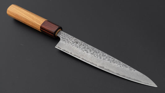 Hitohira Futana Stainless Tsuchime Damascus Petty 150mm Keyaki Zelkova Handle