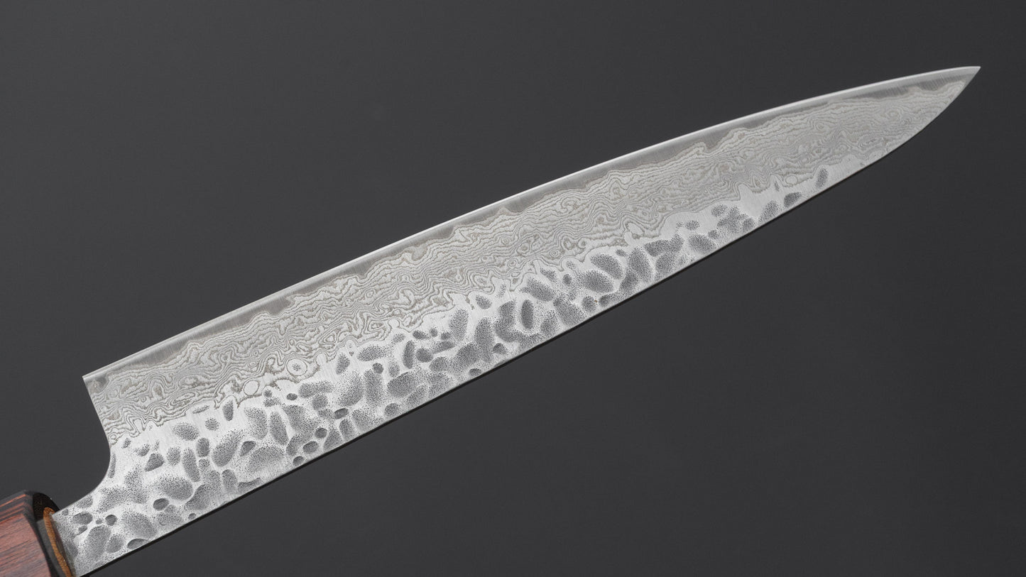 Hitohira Futana Stainless Tsuchime Damascus Petty 150mm Keyaki Zelkova Handle