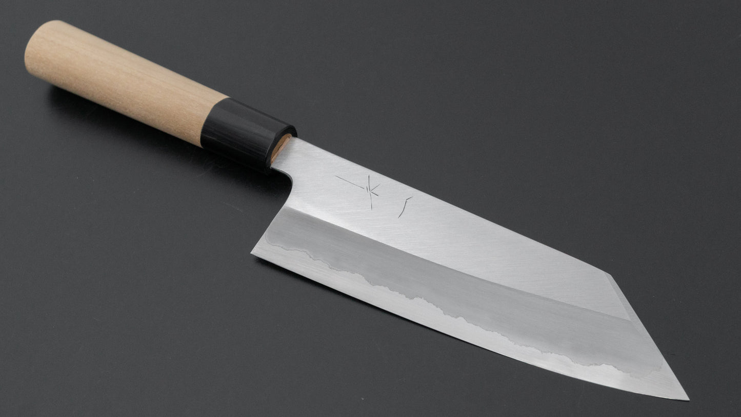 Hitohira Togashi White #1 Stainless Clad Migaki Bunka 180mm Ho Wood Handle (D-Shape)