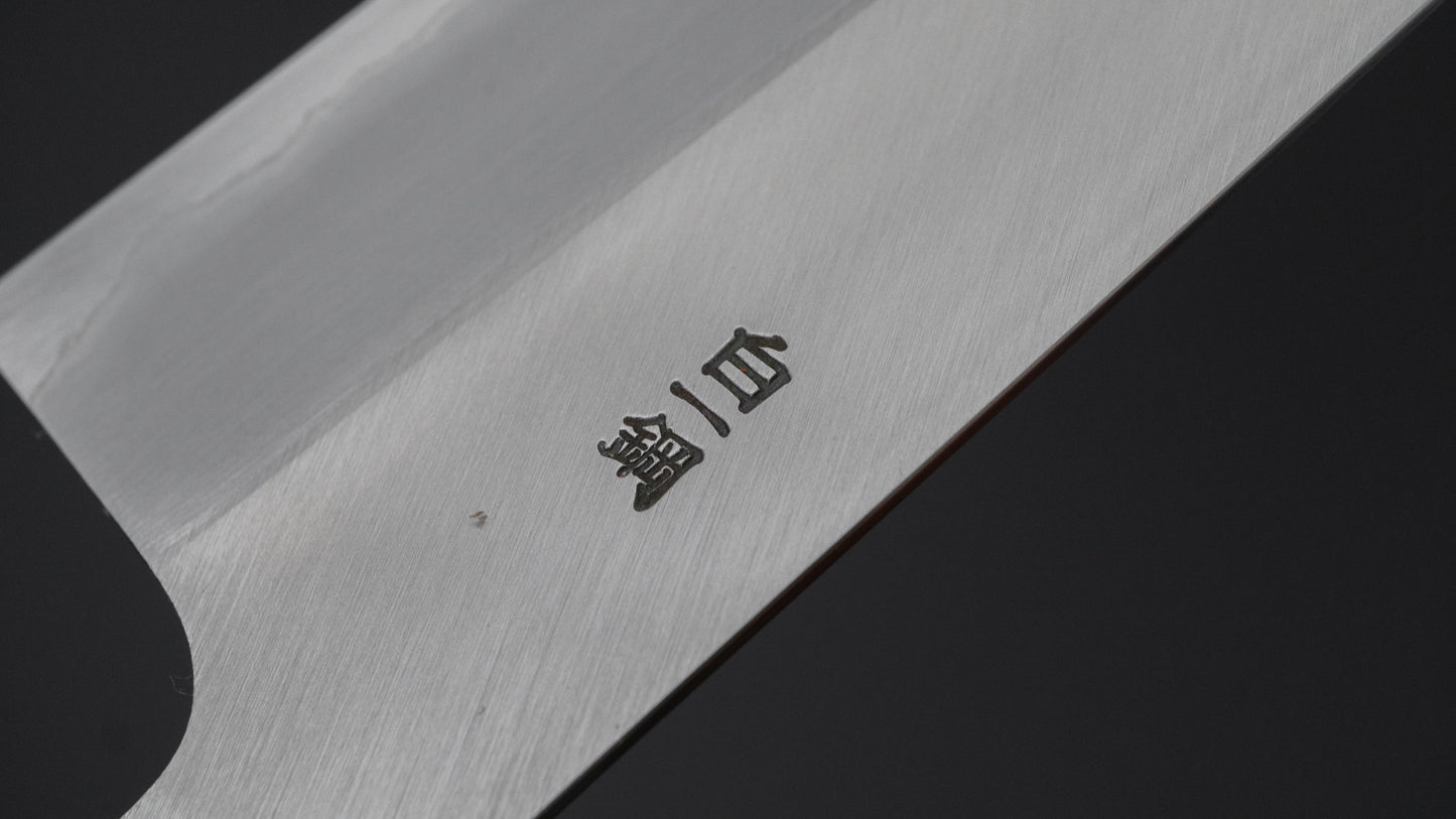 Hitohira Togashi White #1 Stainless Clad Migaki Bunka 180mm Ho Wood Handle (D-Shape)
