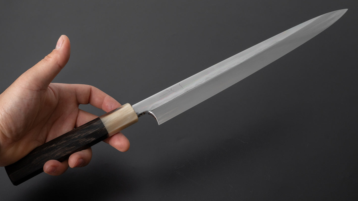 Hitohira Togashi White #1 Mizu Honyaki Yanagiba 300mm Taihei Ebony Handle (Saya)