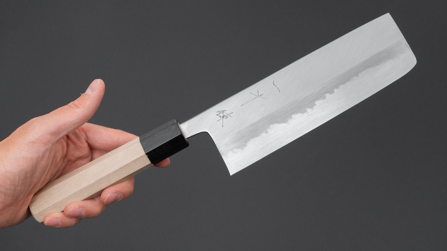 Hitohira Tanaka Ren White #2 Nakiri 180mm Ho Wood Handle
