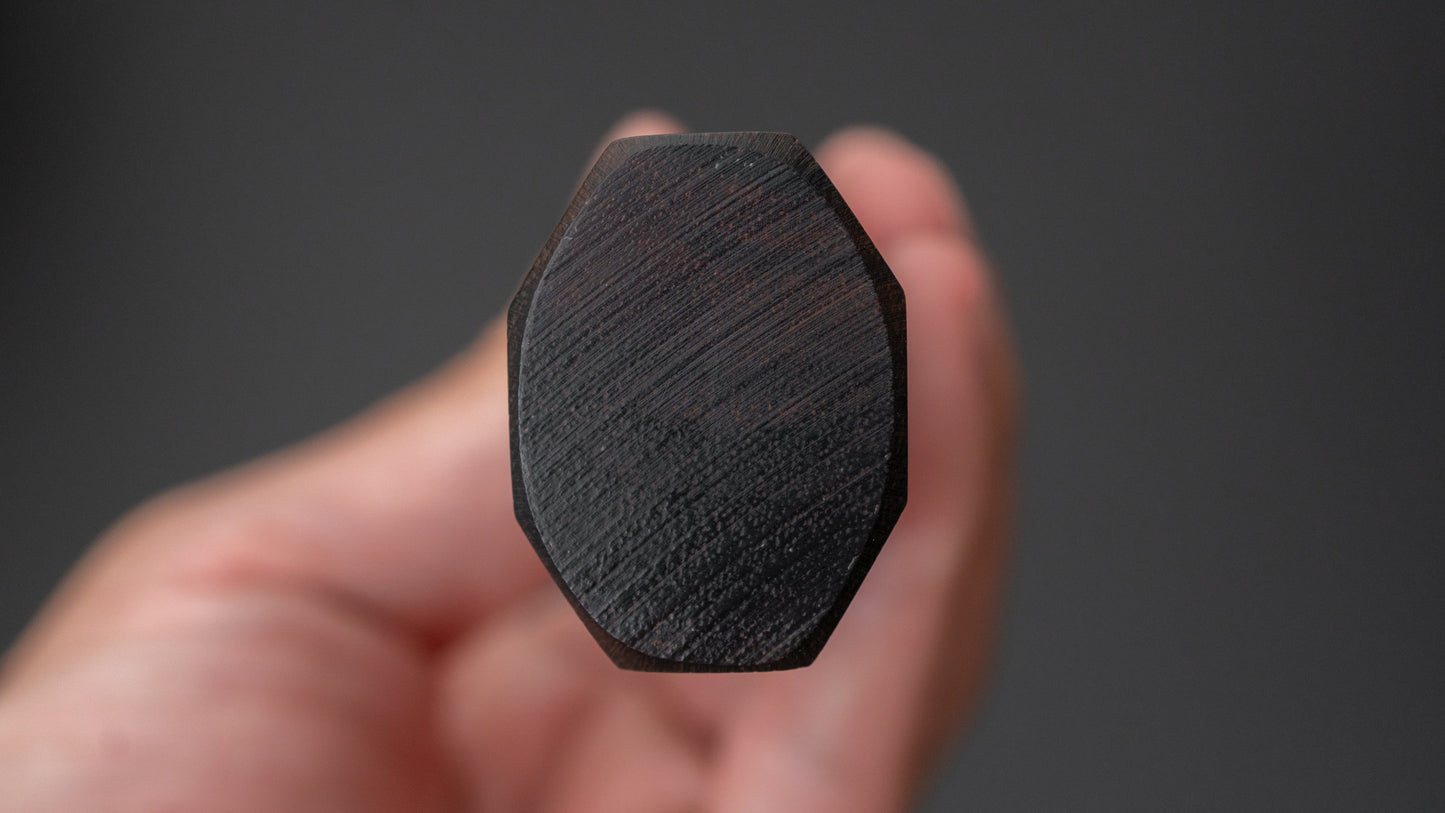 Isamitsu Blue Super Stainless Clad Kurouchi Gyuto 240mm Taihei Makassar Ebony Handle