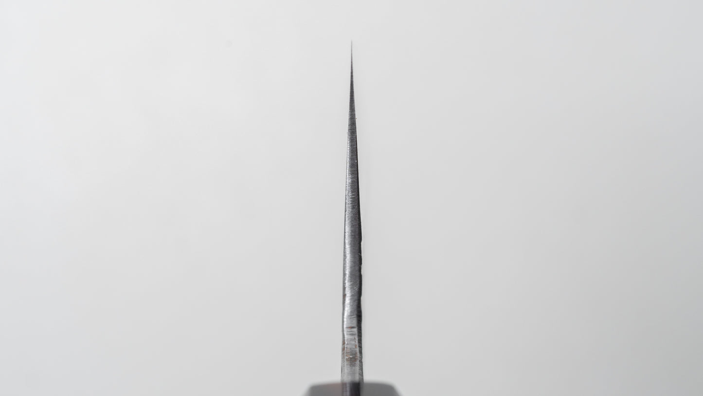 Isamitsu Blue Super Stainless Clad Kurouchi Gyuto 240mm Taihei Makassar Ebony Handle