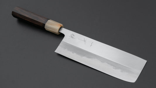 Hitohira Tanaka Ren Wit #2 Nakiri 180 mm ebbenhouten handvat