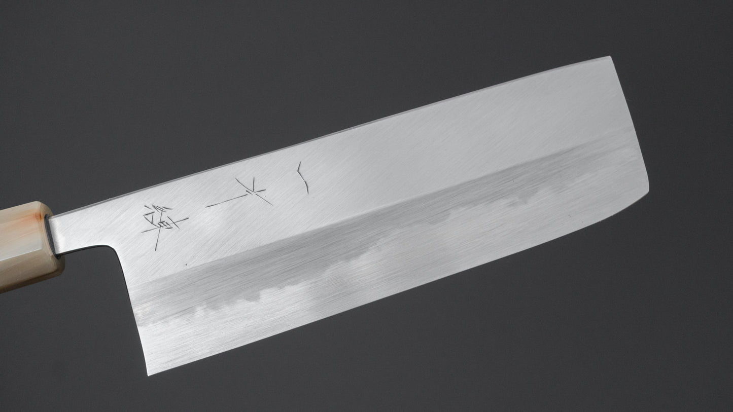 Hitohira Tanaka Ren White #2 Nakiri 180mm Ebony Handle