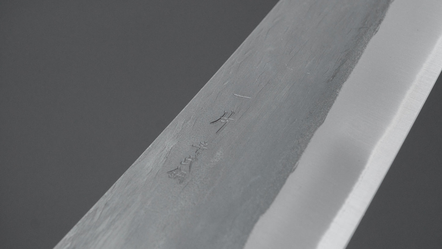 Hitohira TD Blue #2 Stainless Clad Kurouchi Gyuto 210mm Oak Handle