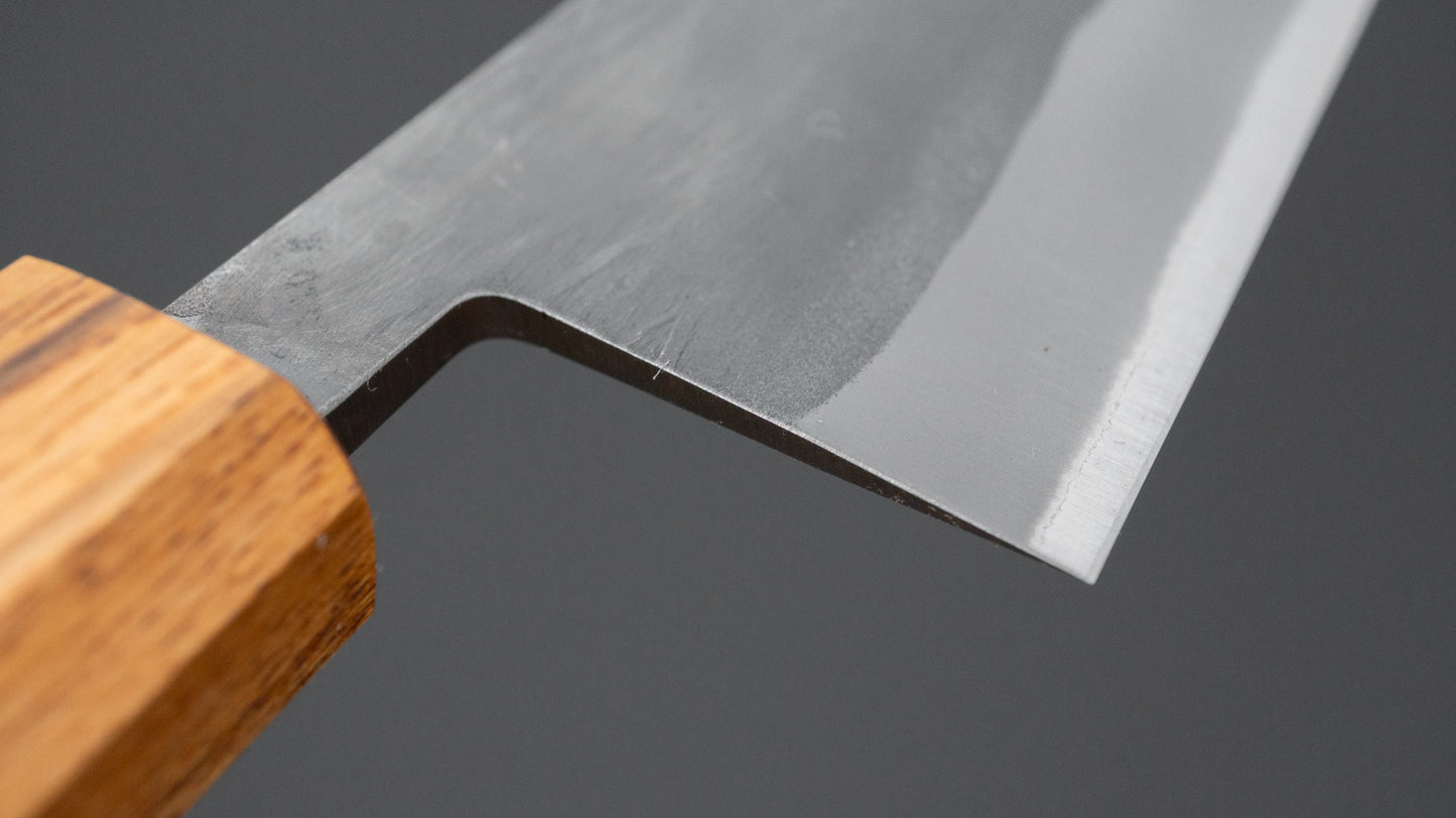 Hitohira TD Blue #2 Stainless Clad Kurouchi Gyuto 210mm Oak Handle