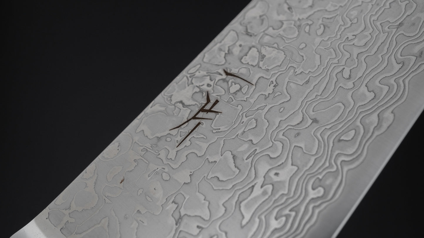 Hitohira FJ SG2 Nikkel Damascus Wit Kiritsuke Gyuto 210mm Linnen Micarta Handvat