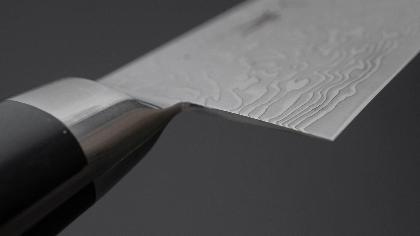 Hitohira FJ SG2 Nikkel Damascus Wit Kiritsuke Gyuto 210mm Linnen Micarta Handvat