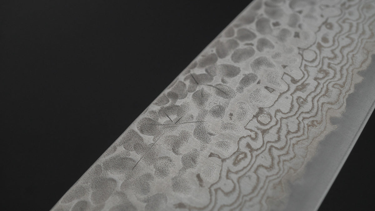 Hitohira Futana S3 Tsuchime Damascus Santoku 170mm Cherry Wood Handle