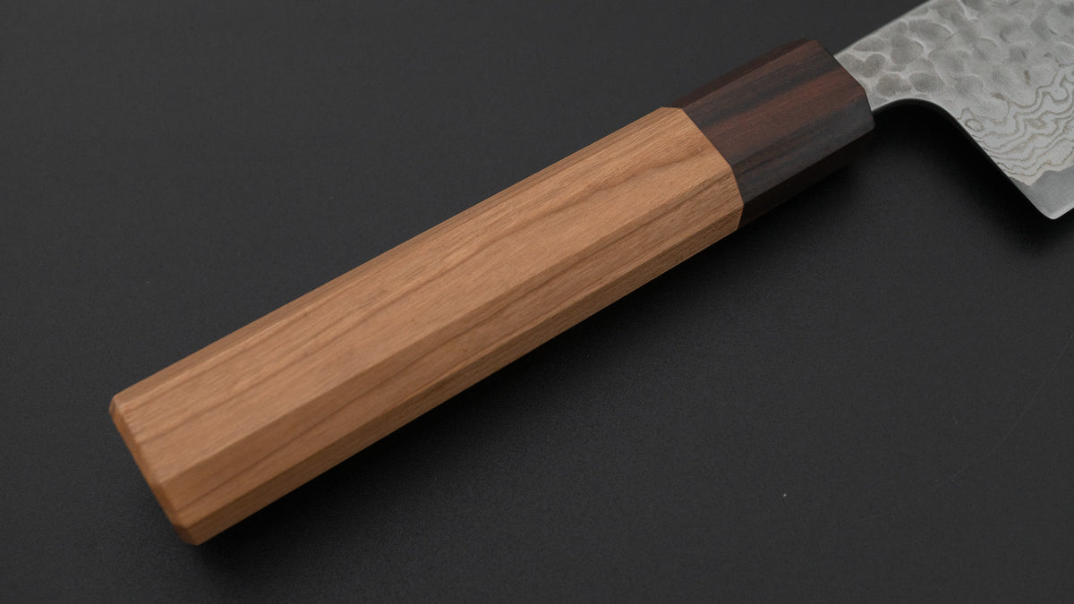 Hitohira Futana S3 Tsuchime Damascus Santoku 170mm Cherry Wood Handle