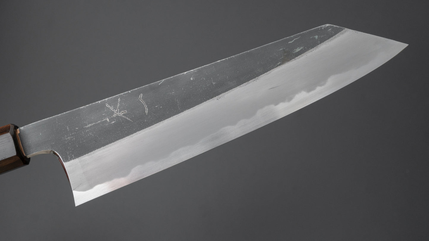 Hitohira Togashi Blue #2 Kurouchi Kiritsuke Gyuto 210 mm kersenhouten handvat (ebbenhouten uiteinde)