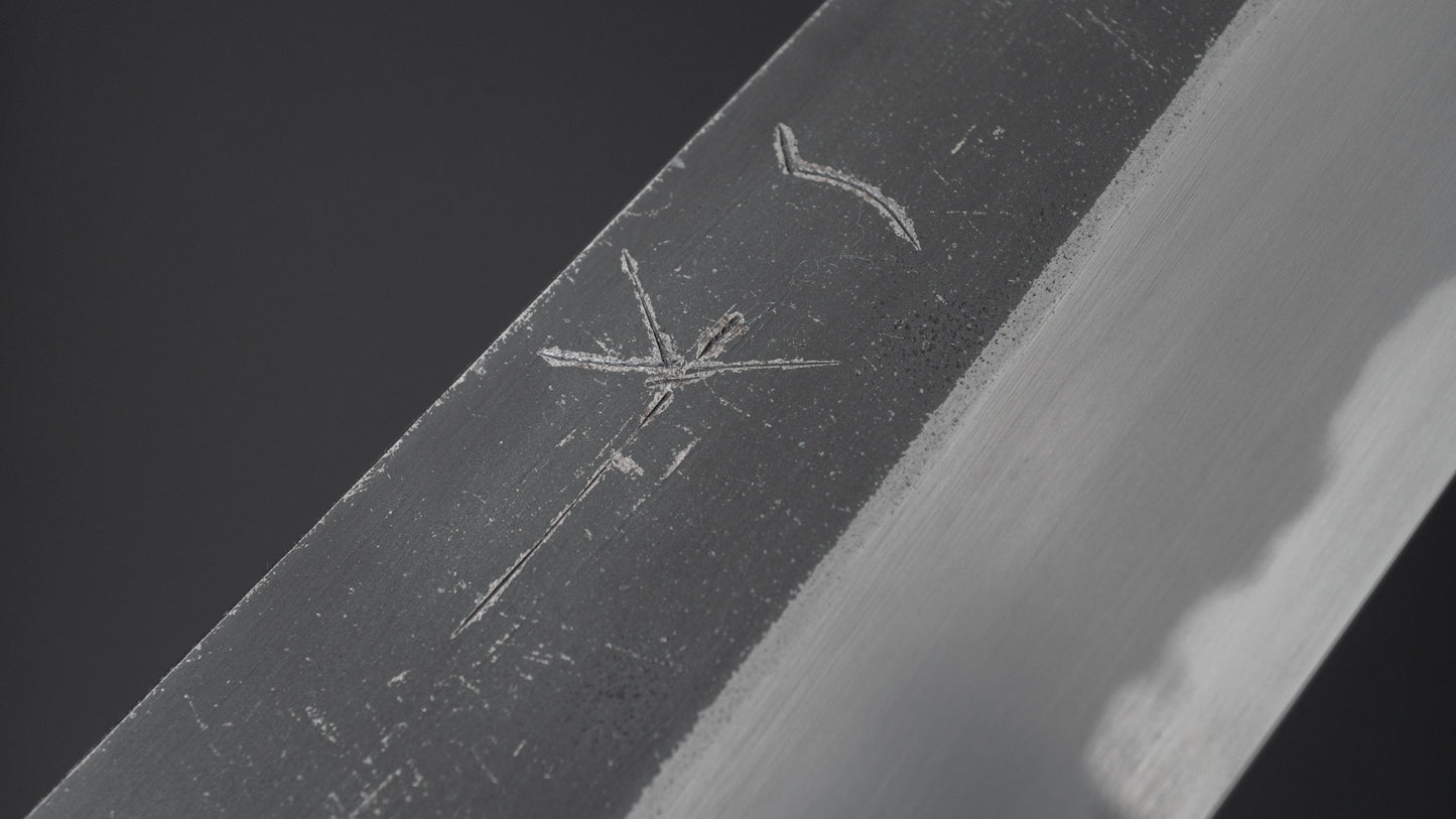 Hitohira Togashi Blue #2 Kurouchi Kiritsuke Gyuto 210 mm kersenhouten handvat (ebbenhouten uiteinde)