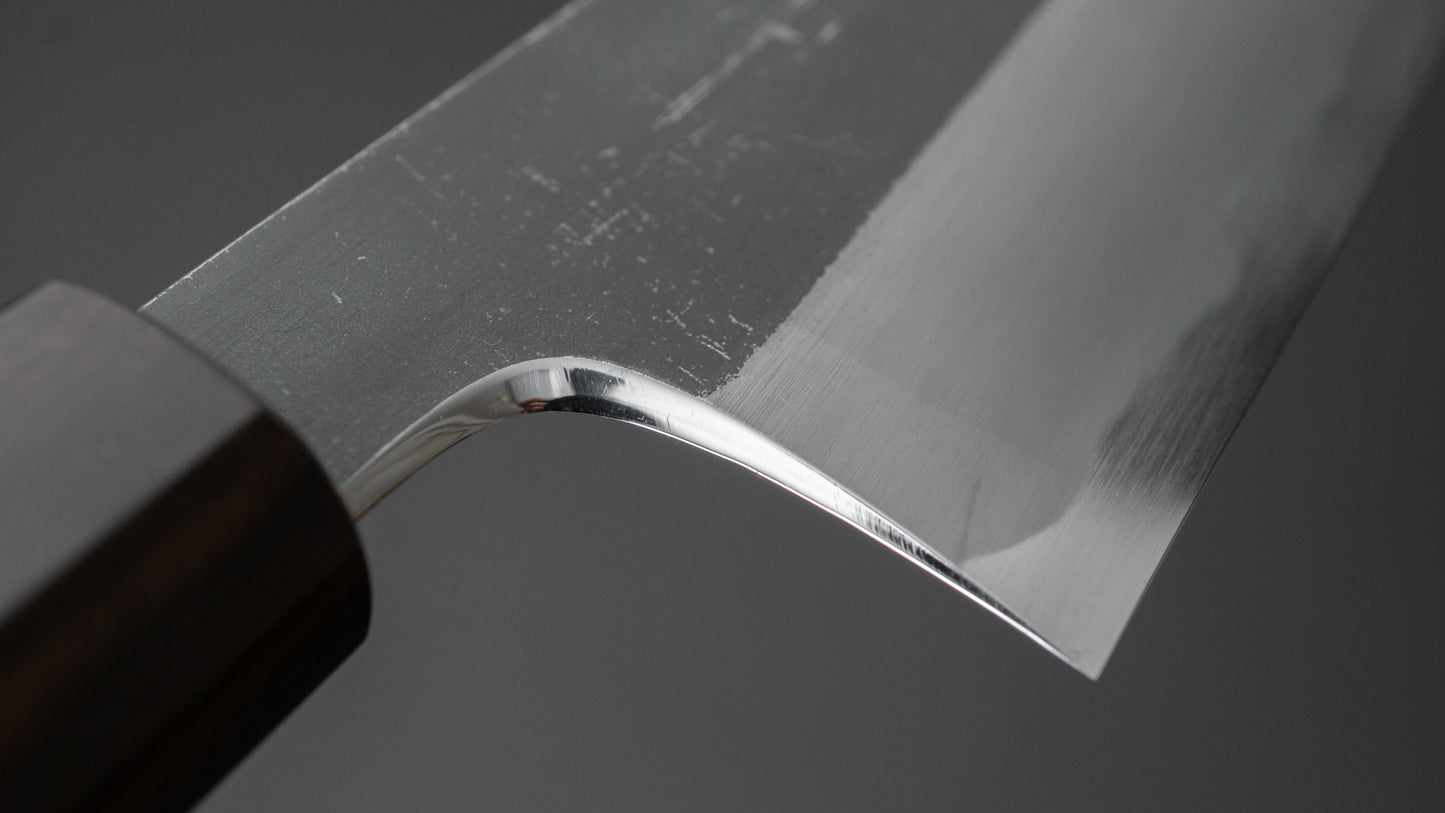 Hitohira Togashi Blue #2 Kurouchi Kiritsuke Gyuto 210 mm kersenhouten handvat (ebbenhouten uiteinde)