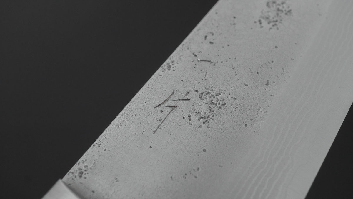 Hitohira NM V10 Nashiji Damascus Santoku 170mm Wine Pakka Handle