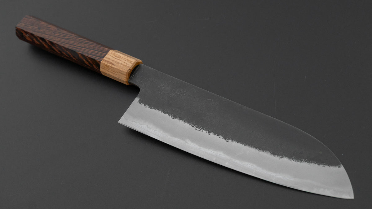 Hitohira Hinode Nashiji White #2 Stainless Clad Santoku 180mm Wenge Handle