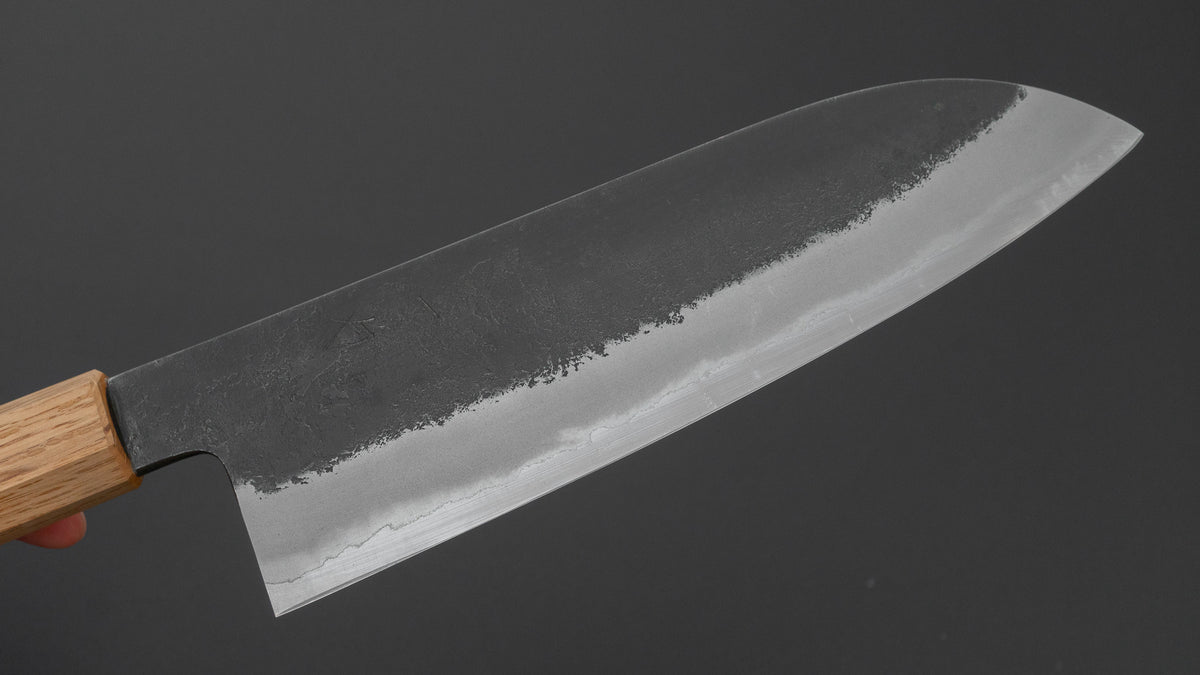 Hitohira Hinode Nashiji White #2 Stainless Clad Santoku 180mm Wenge Handle