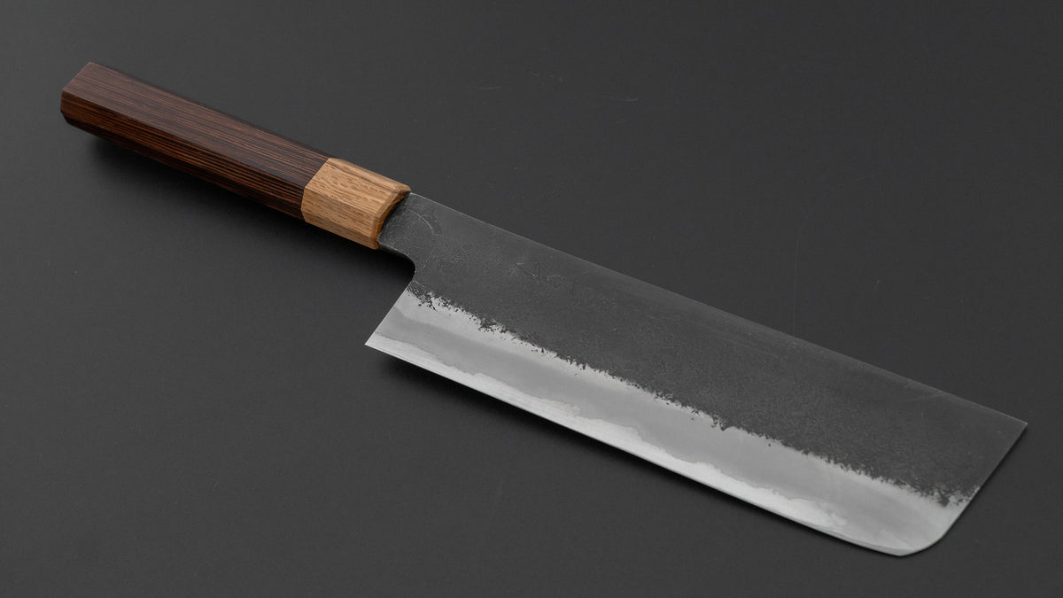 Hitohira Hinode Nashiji White #2 Stainless Clad Nakiri 180mm Wenge Handle