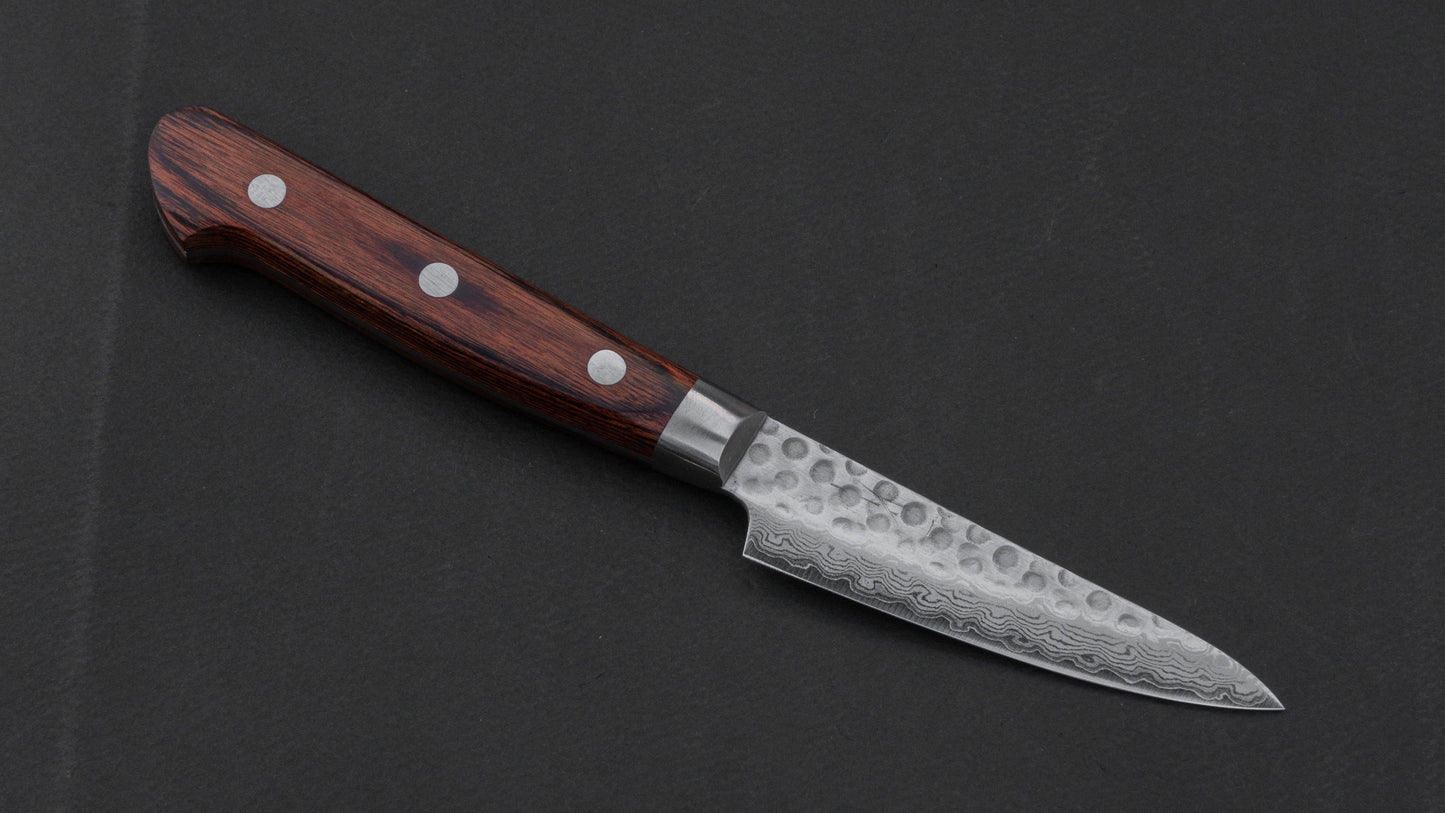 Hitohira HG Tsuchime Damascus Paring 85mm Imitation Mahogany Handle