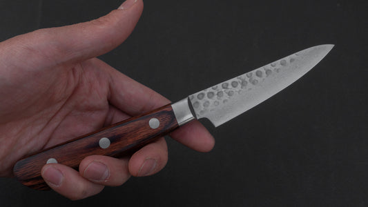 Hitohira HG Tsuchime Damascus Paring 85mm Imitation Mahogany Handle