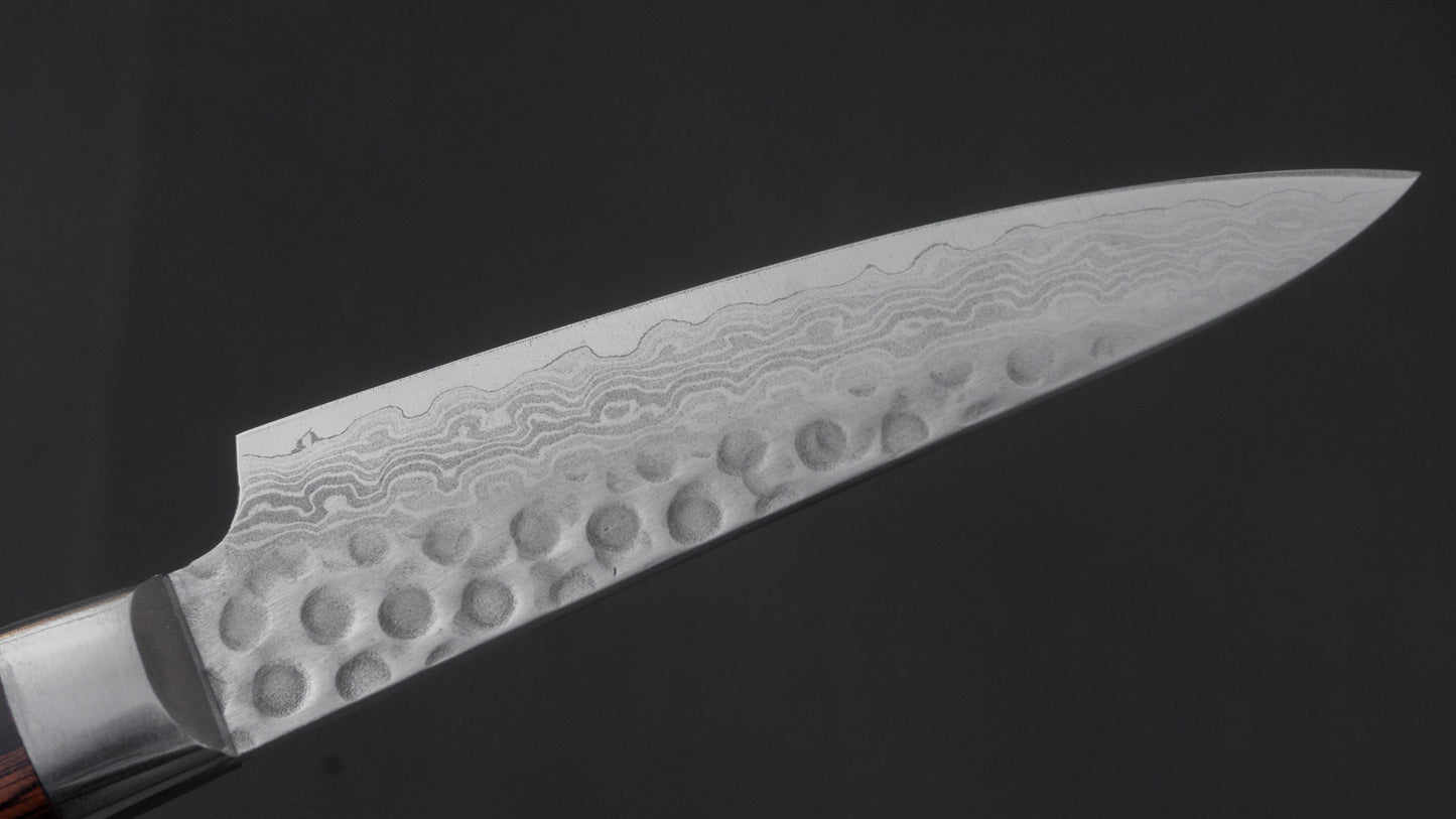Hitohira HG Tsuchime Damascus Paring 85mm Imitation Mahogany Handle