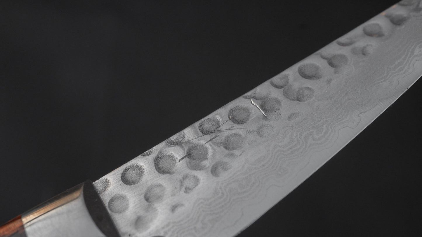 Hitohira HG Tsuchime Damascus Paring 85mm Imitation Mahogany Handle