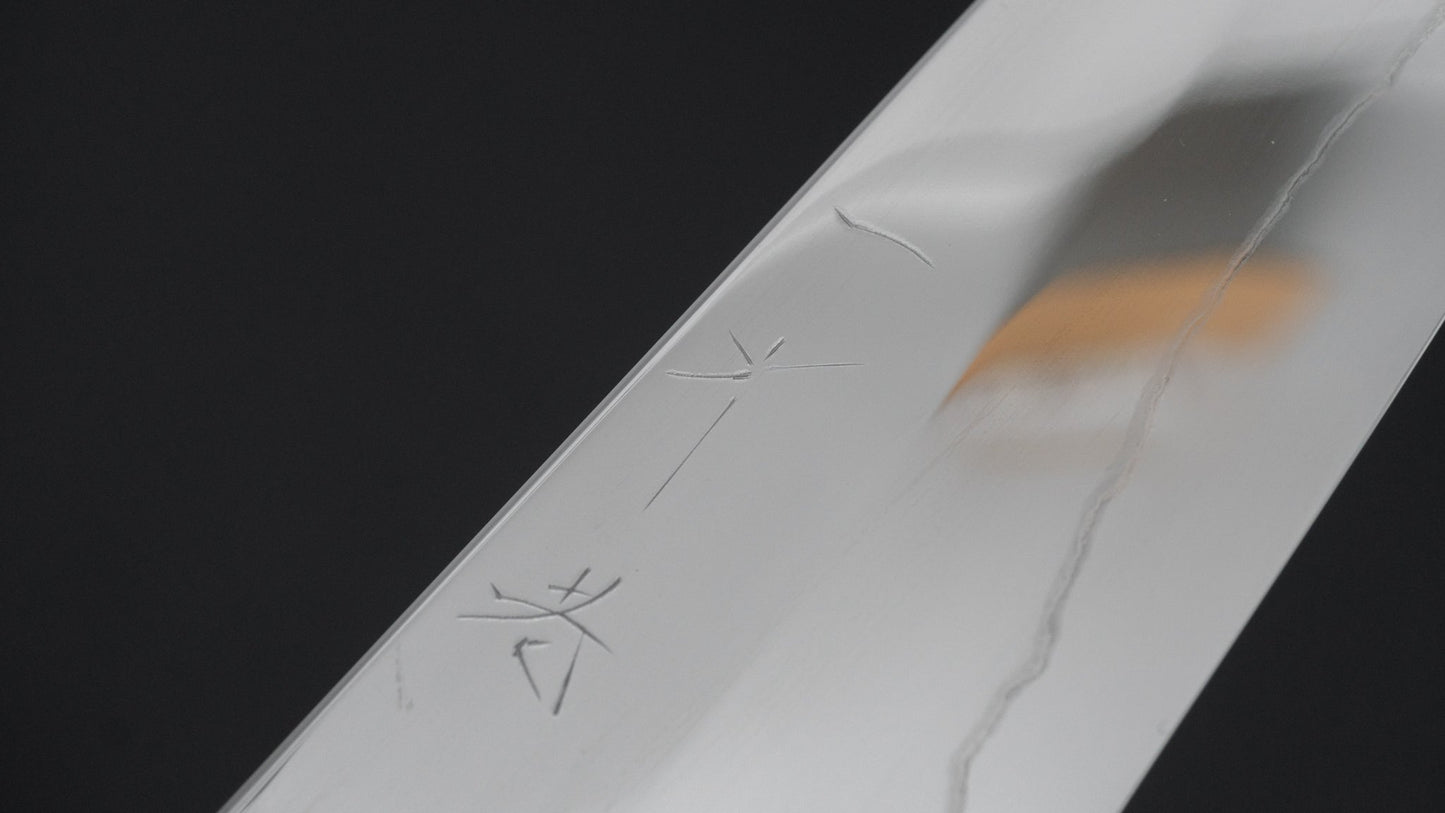 Hitohira Kikuchiyo Rou Silver #3 Fully Mirror Polished Santoku Ebony Handle