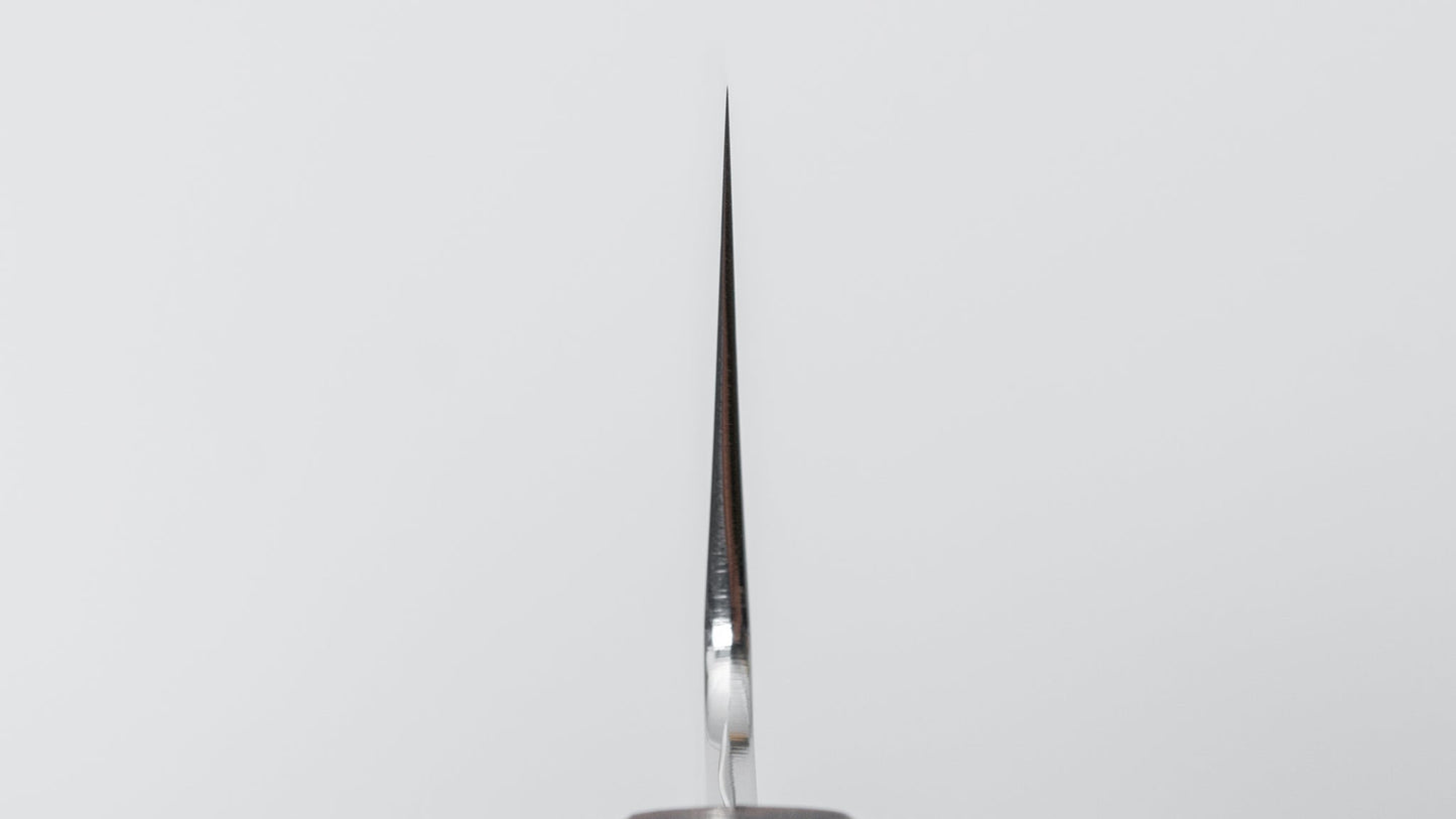 Hitohira Kikuchiyo Rou Silver #3 Fully Mirror Polished Santoku Ebony Handle