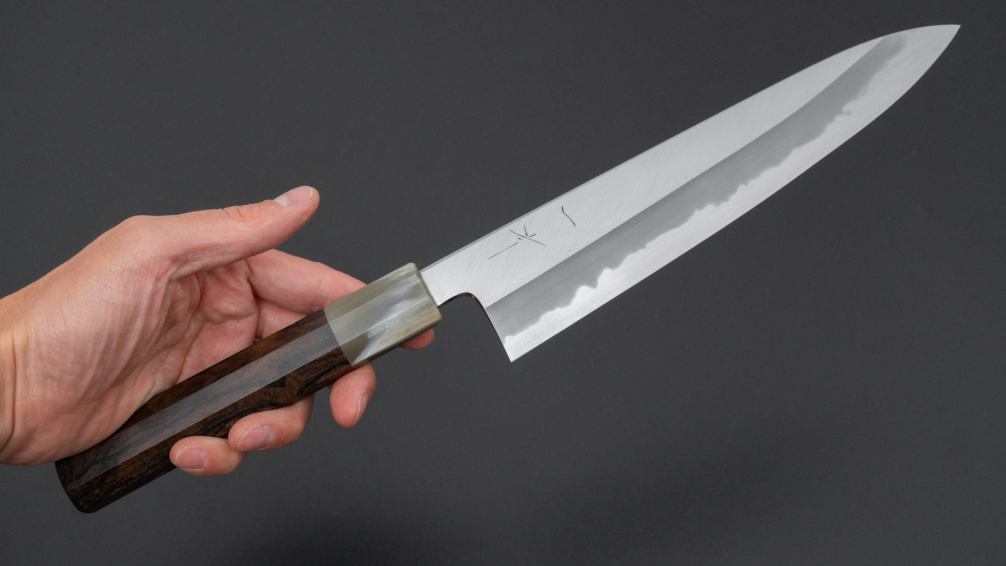 Hitohira Tanaka Kyuzo Blue #1 Migaki Gyuto 210mm Taihei Makassar Ebony Handle