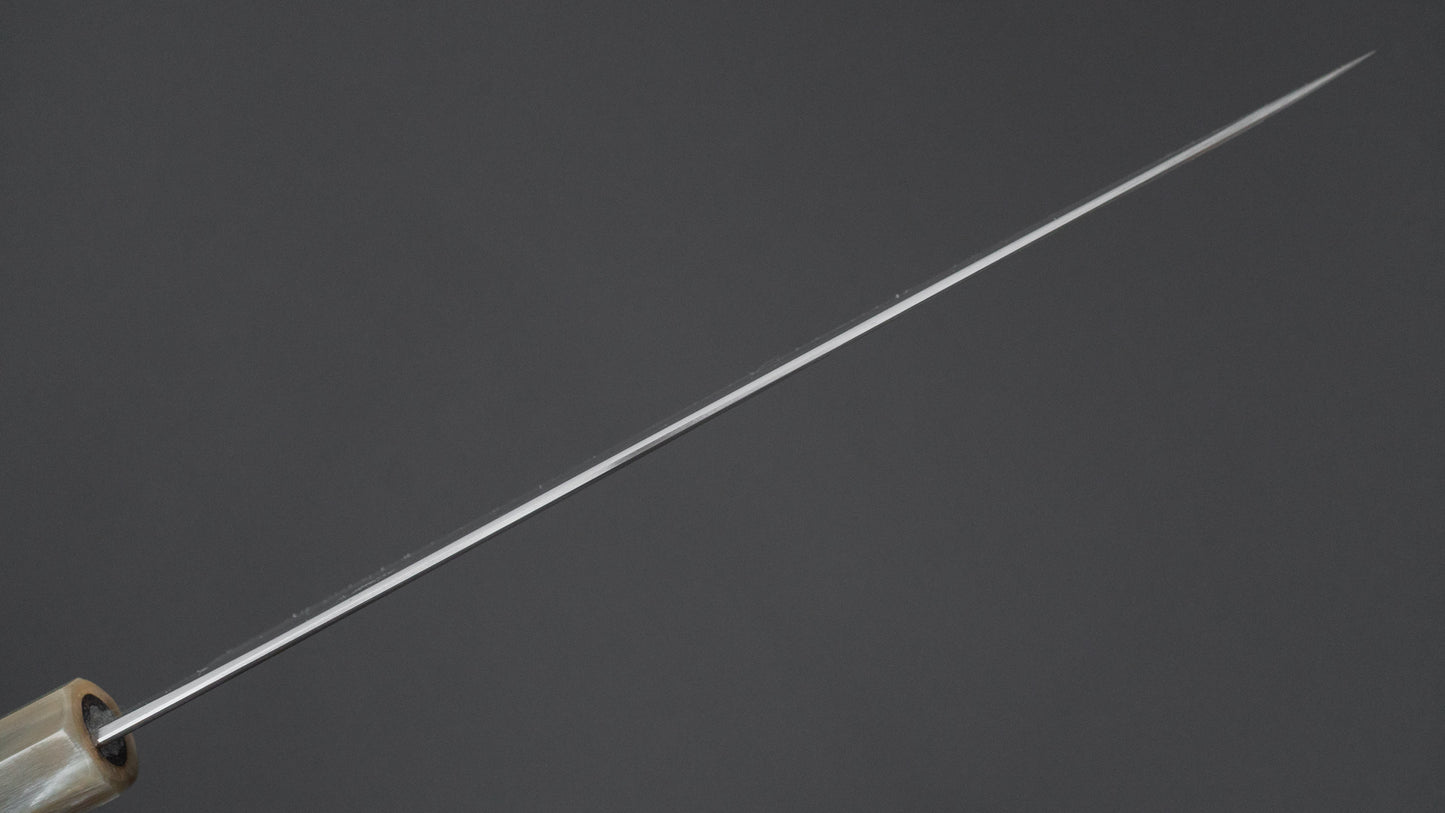 Hitohira Tanaka Kyuzo Blauw #1 Migaki Gyuto 210 mm Taihei Makassar ebbenhouten handvat 