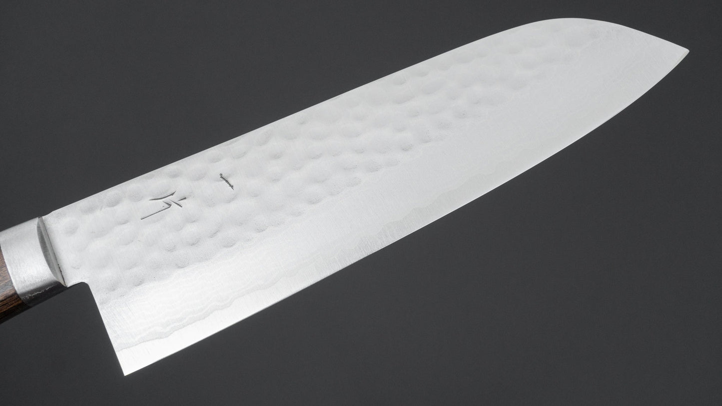 Hitohira NM V10 Tsuchime Damascus Santoku 170 mm imitatie mahoniehouten handvat