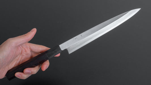 Hitohira Kikuchiyo Manzo Blue #2 Yanagiba 210mm Ebony Handle (Saya)