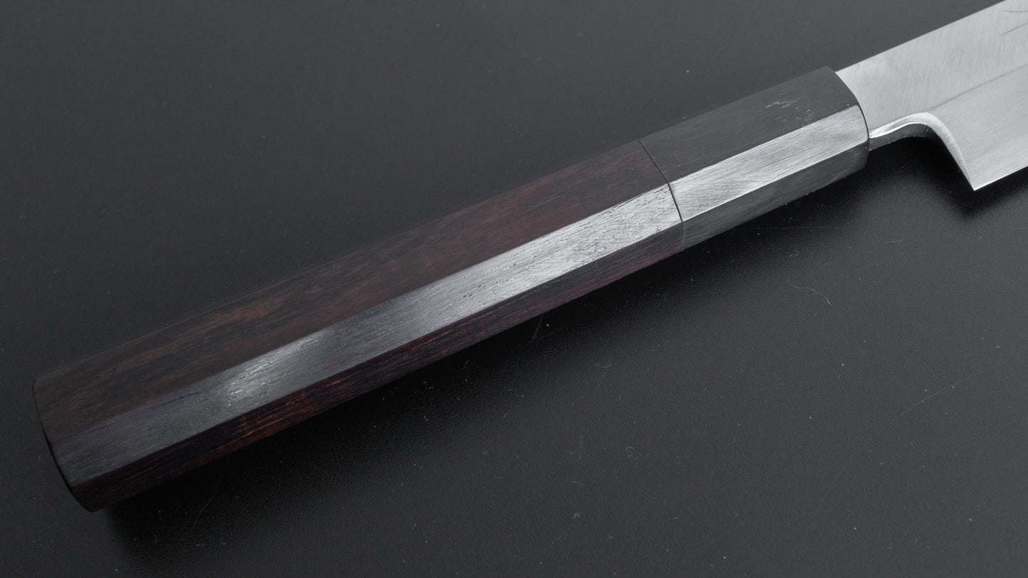 Hitohira Kikuchiyo Manzo Blue #2 Yanagiba 210 mm ebbenhouten handvat (Saya)