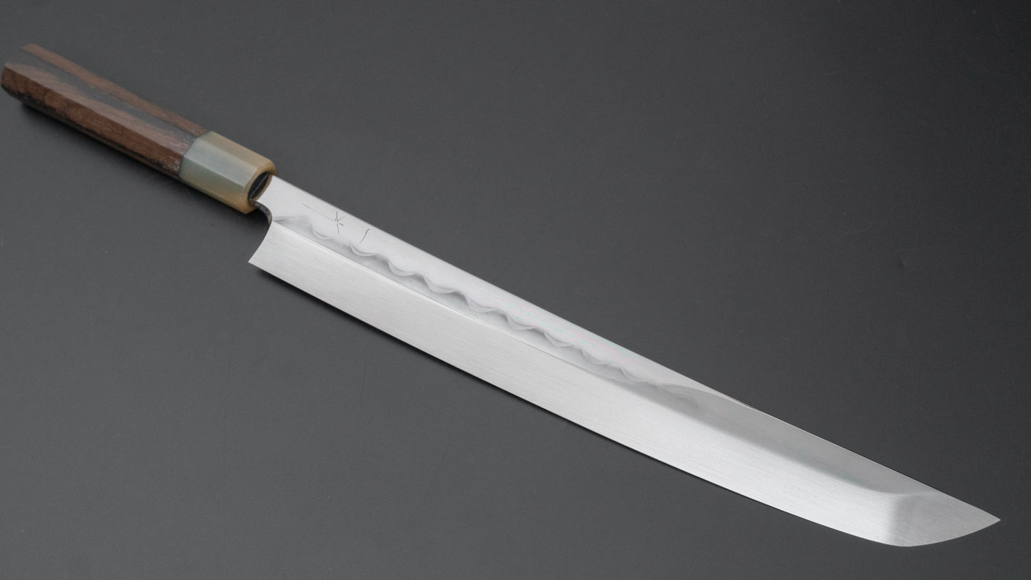 Hitohira Togashi White #1 Mizu Honyaki Yanagi Sakimaru 330mm Ziricote Handle (Saya)