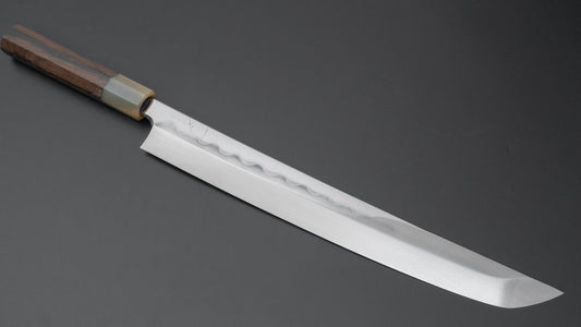 Hitohira Togashi White #1 Mizu Honyaki Yanagi Sakimaru 330mm Ziricote Handle (Saya)