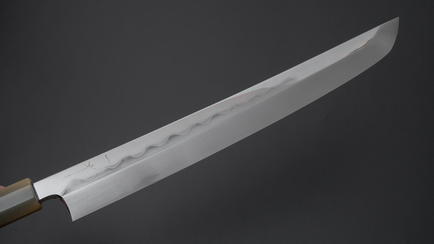 Hitohira Togashi White #1 Mizu Honyaki Yanagi Sakimaru 330mm Ziricote Handle (Saya)
